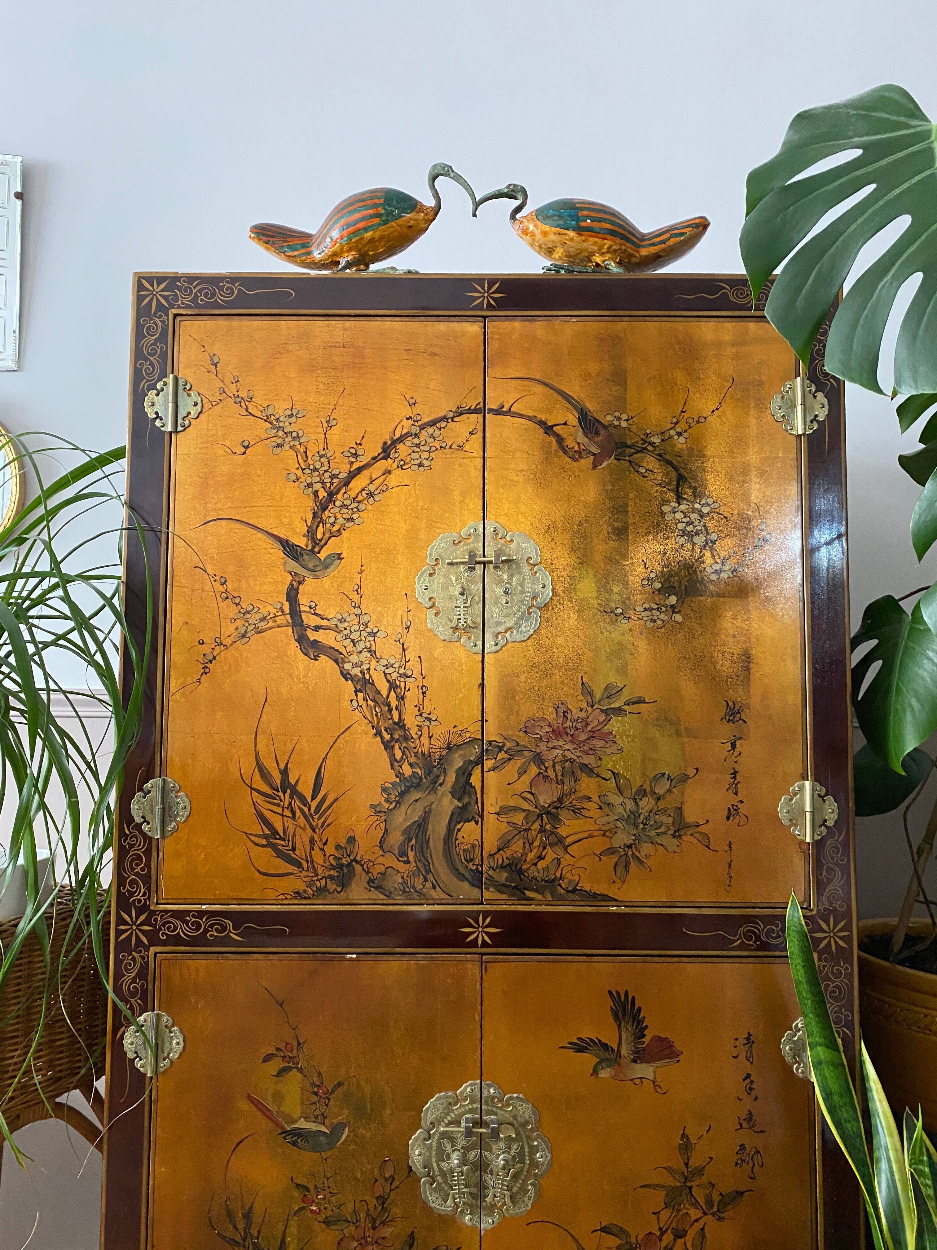 Asian Chinese lacquered sideboard furniture