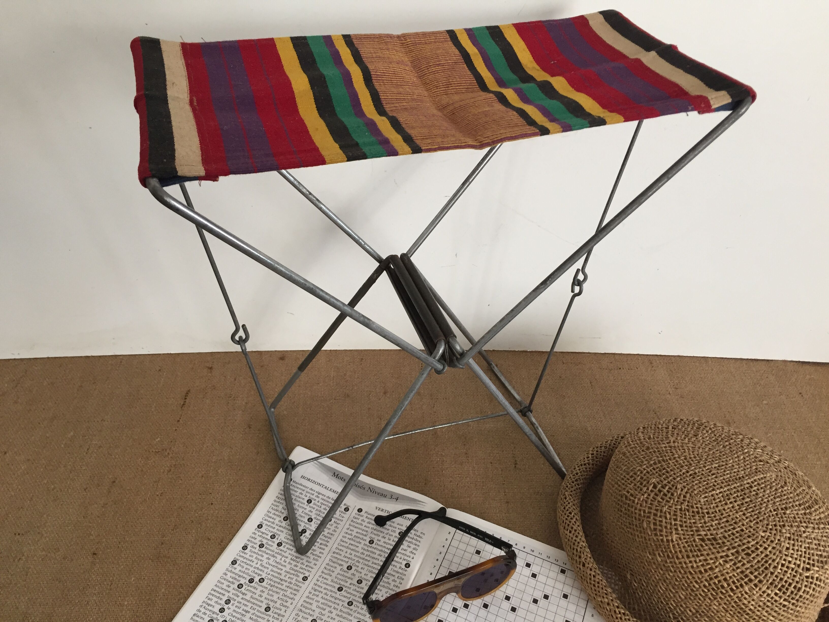 Beach or camping folding, old canvas