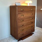 Vintage high chest of drawers – moustache leg – 1960s