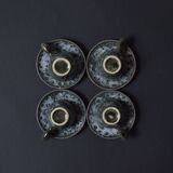 Set of 4 Vallauris Écule de Mer cups and 4 saucers - 1960.