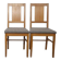 Set of 2 Brutalist chairs in oak and checkered fabric, Denmark, 1960