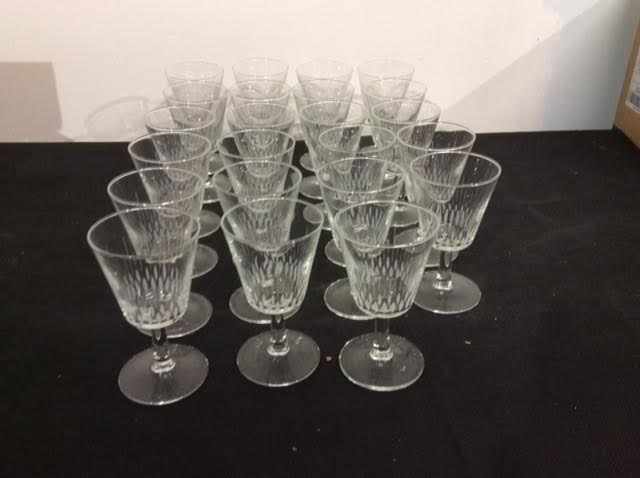 Set of crystal aperitif glasses