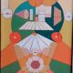 Abstract painting franco balleri 1975 oil on canvas