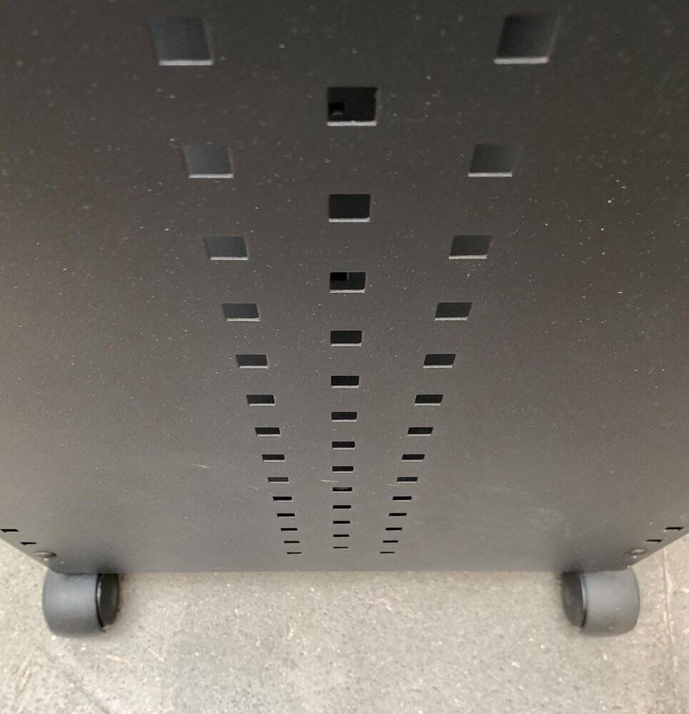 Postmodern perforated metal service trolley, 1980s