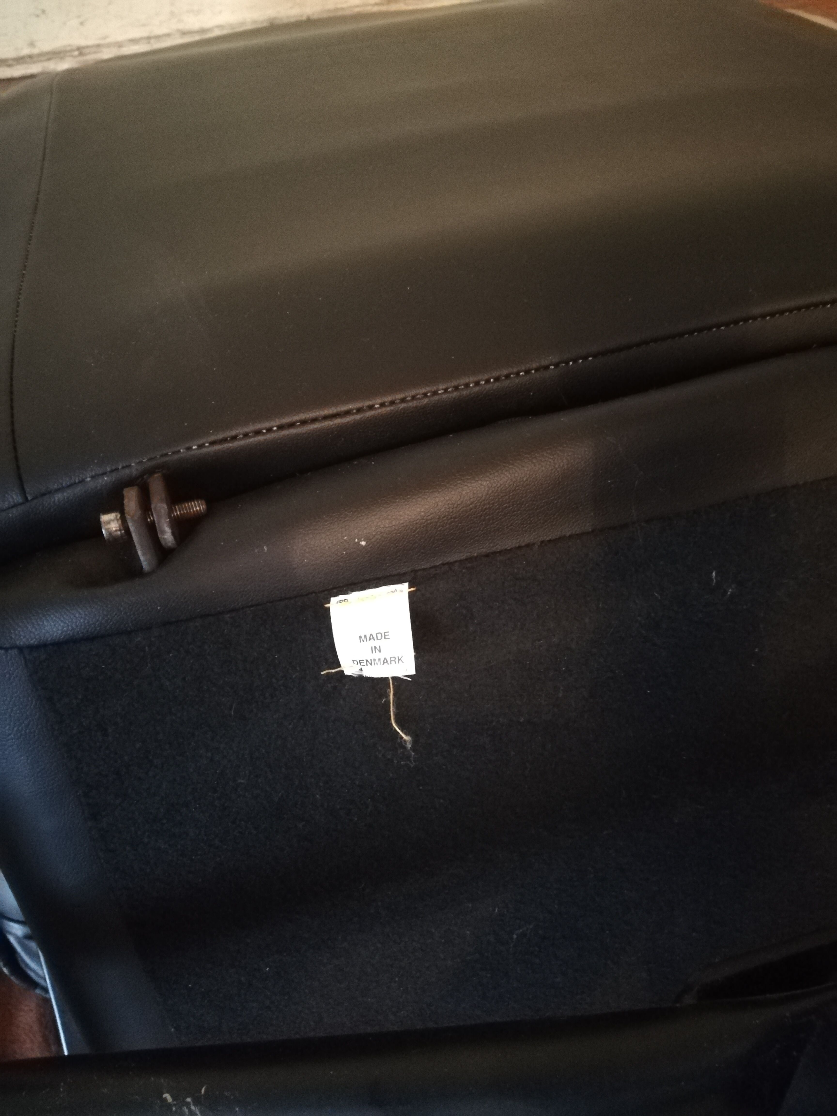 Vintage Danish leather armchair and ottoman