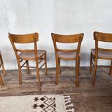 Parisian bistro chair troquet style Baumann, Fischel, Kohn, Lutherma in retro vintage beech wood