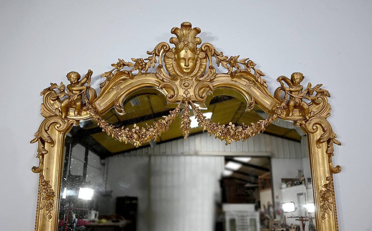 Important mirror in the style of Louis XIV – Louis XV, Napoleon III period – Mid-19th century