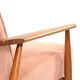 Renovated vintage armchair corduroy pink