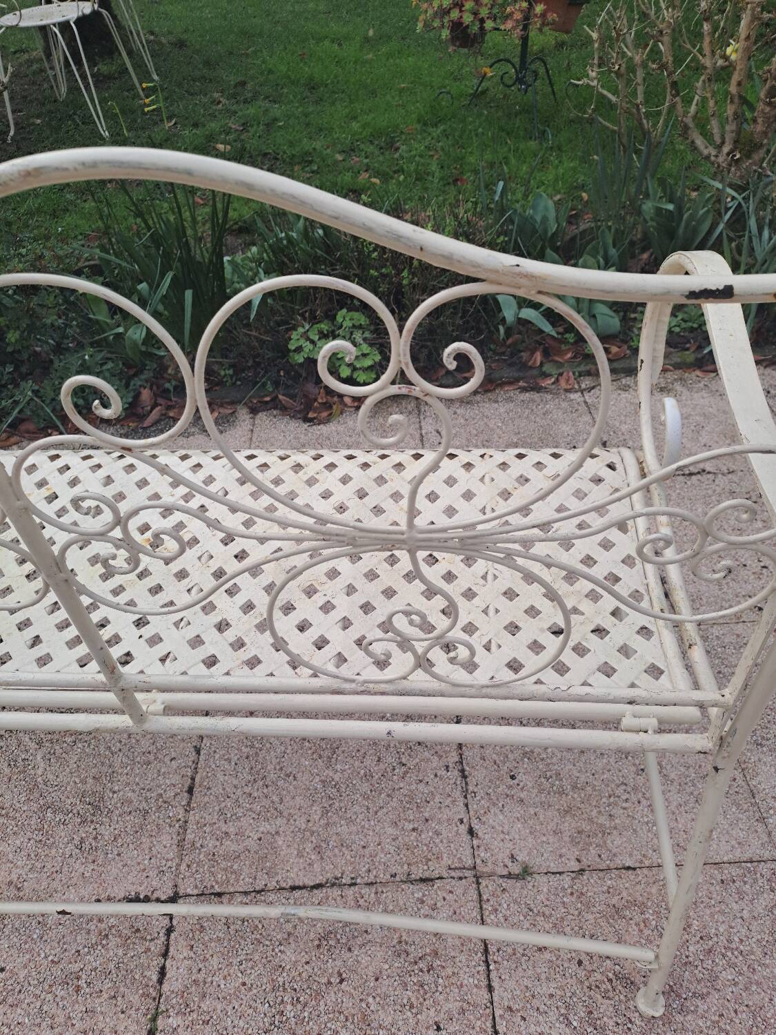 Wrought iron garden bench
