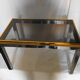 Table basse en métal chromé et laiton,années 70