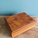 Burl wood box for playing cards