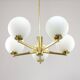 Mid-century Modern Italian Brass and Opaline Chandelier, 1960s