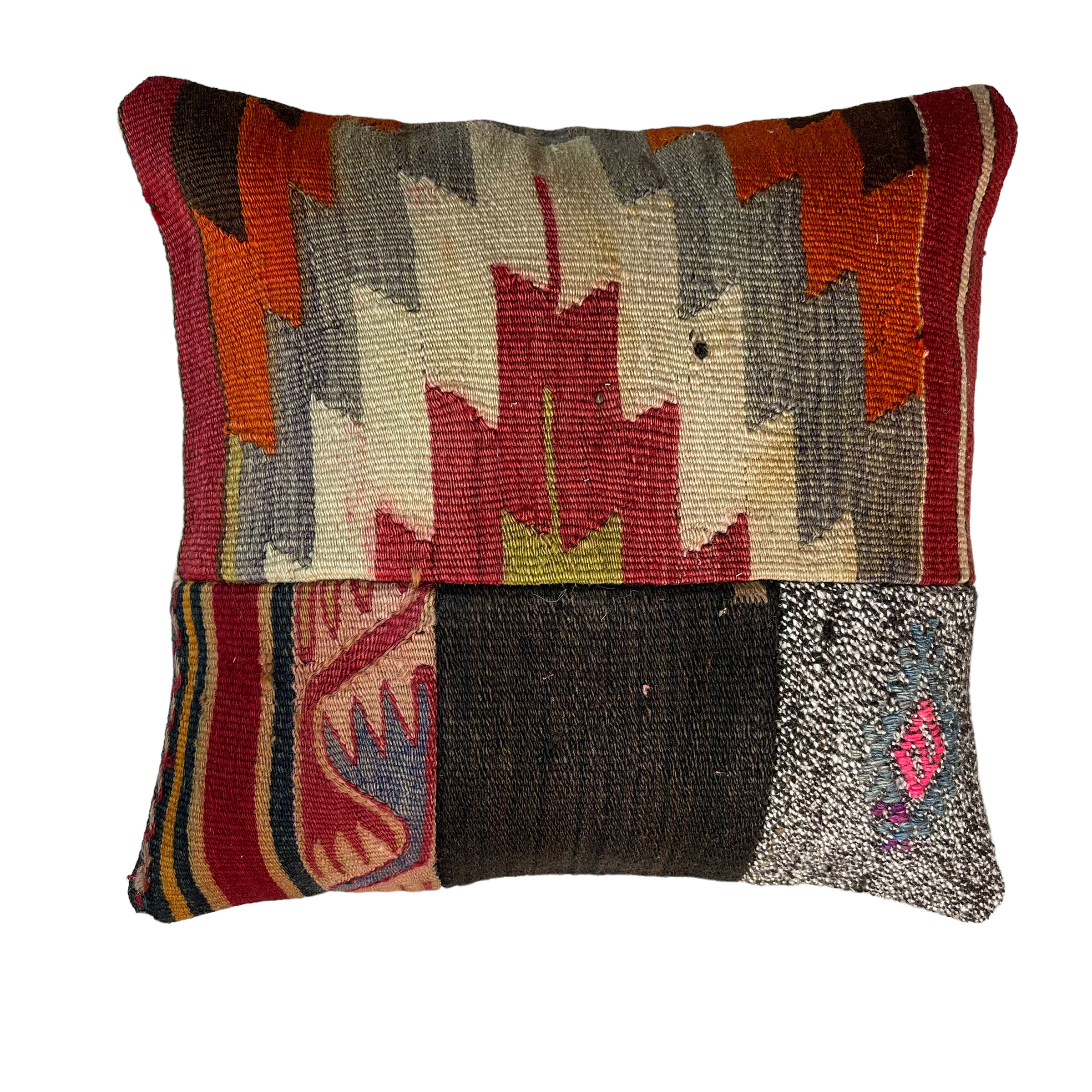 Vintage turkish kilim cushion cover 40 x 40 cm