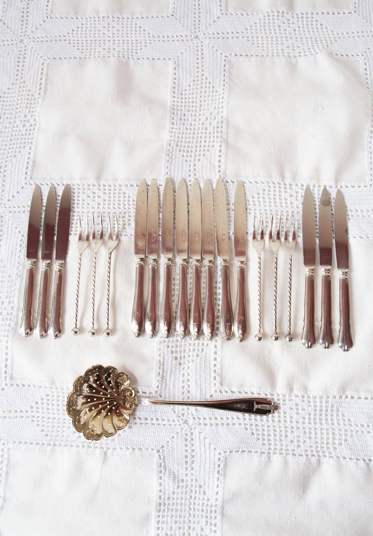 Swedish Fruit Cutlery Set with Sprinkling Spoon (21 Pieces)
