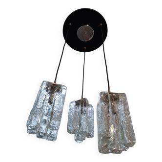 Granada ice glass waterfall chandelier by JT Kalmar 1970s