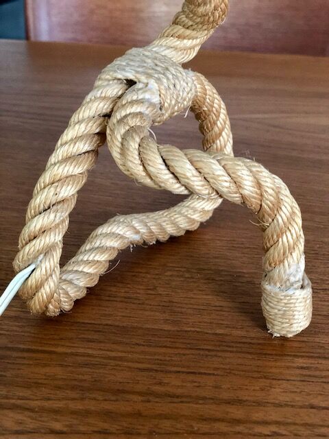 Table lamp rope and raffia