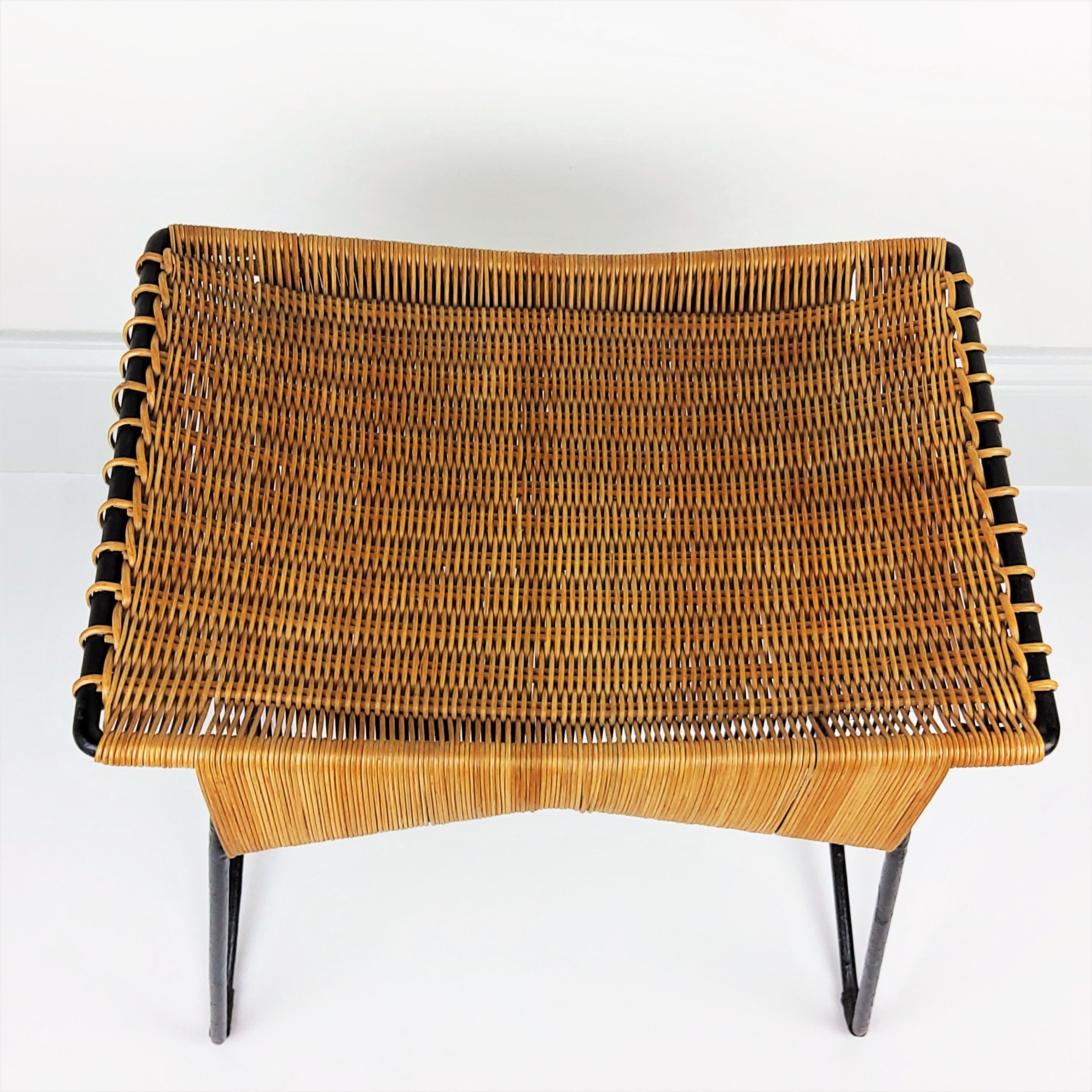 Vintage rattan and metal 1950
