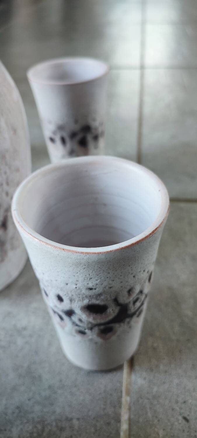 Pierlot 60s enamelled stoneware orangeade service