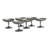 6 metal dessert bowls on foot