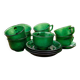 Set of green Arcoroc mugs