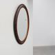 Deknudt Oval Wall Mirror with Walnut-Toned Frame and Gilt Inner Edge, Belgi