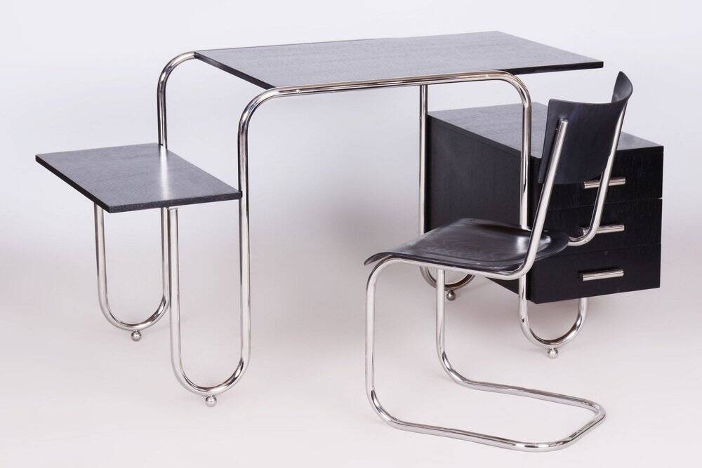Bauhaus Oak Writing Desk by Robert Slezak, Czechia, 1930s