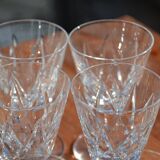 12 St Louis crystal glasses, Monaco model, 60s-70s