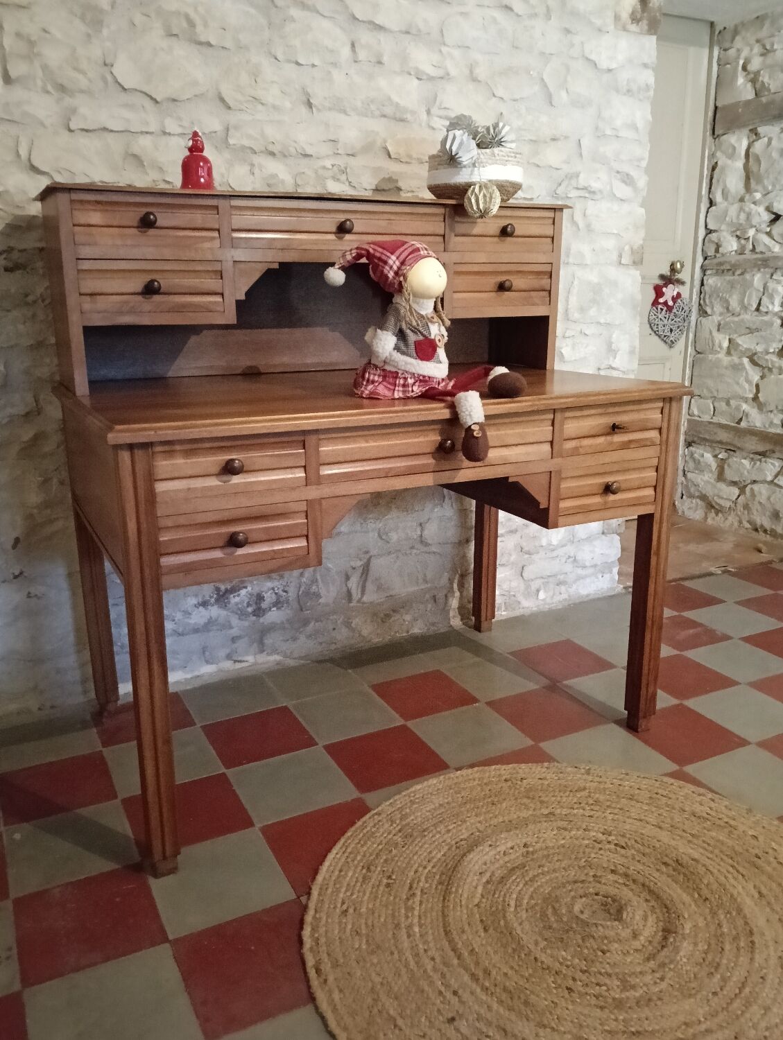 Solid walnut graduated desk