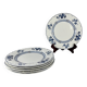 Set of 6 flat plates Terre de Fer KG Lunéville, model "Jane", blue, 1890-1915