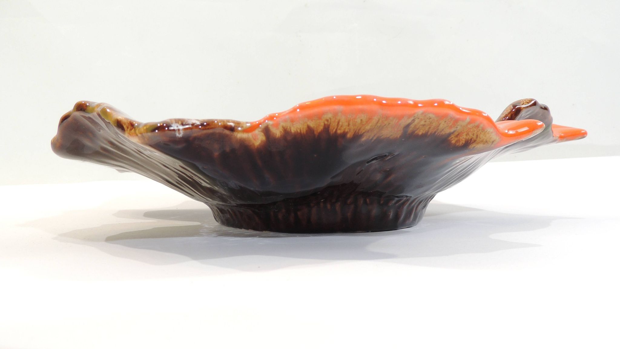 Grand plat feuille style vallauris/vintage