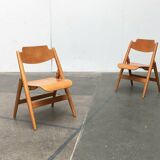 Set of folding chairs for children SE 18 German mid-century by Egon Eiermann for Wilde+Spieth, 1950s