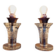 Pair of crystal lamps, Val Saint-Lambert (Belgium), 1930s