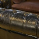 Chesterfield 3-seater sofa in black leather