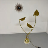 Rhubarb leaf floor lamp brass design Tomaso Barbi Italy an70