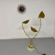 Rhubarb leaf floor lamp brass design Tomaso Barbi Italy an70