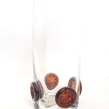 Crystal vase inlaid with button 1970s Height 25 cm