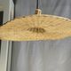 Small suspension, rattan luminaire in hat shape D:60cm