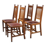 4 Art Deco Oak chairs
