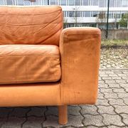 Canapé en cuir cognac vintage danois moderne du milieu du siècle