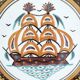 Greek ceramic dish with boat decor