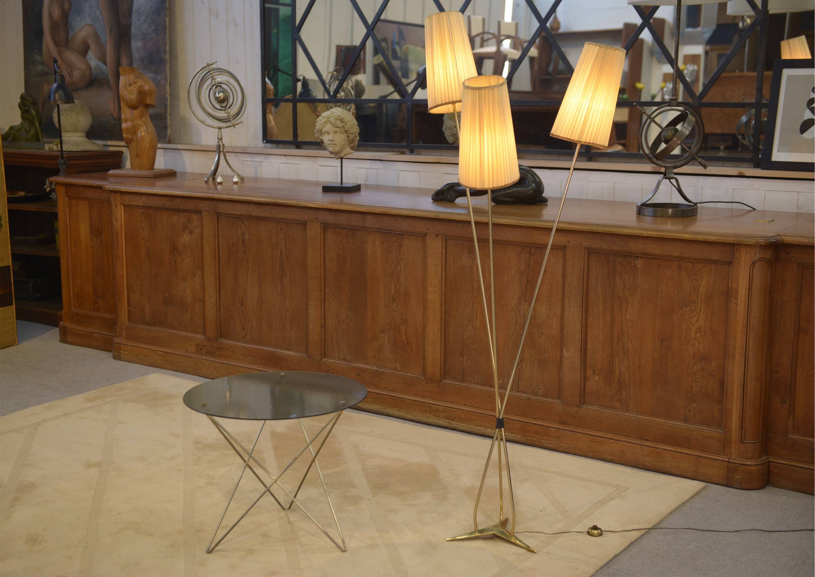 1960s design three-armed floor lamp