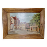 Oil On Panel, Street Lively By Bravo 1944