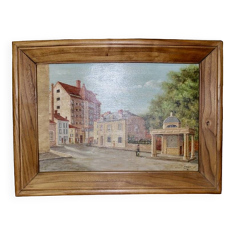 Huile Sur Panneau , Rue Animée Par Bravo 1944