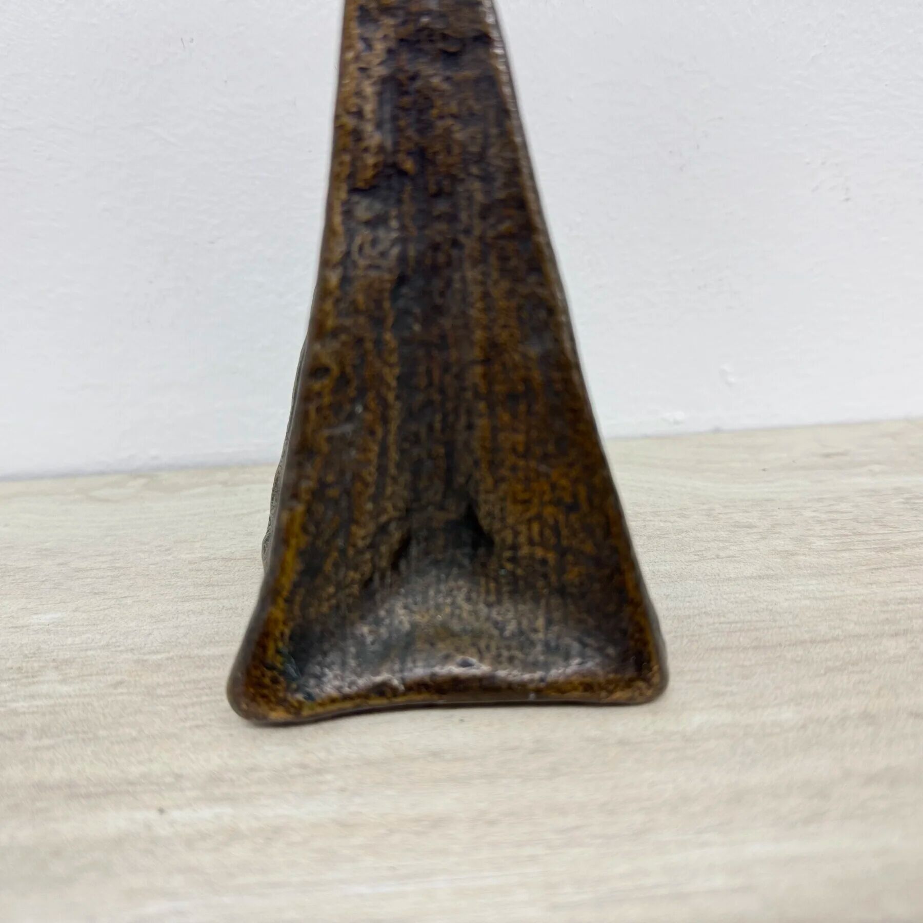 Brutalist bronze candle stick, 1970s