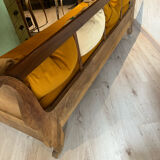 Walnut boat sofa 1950