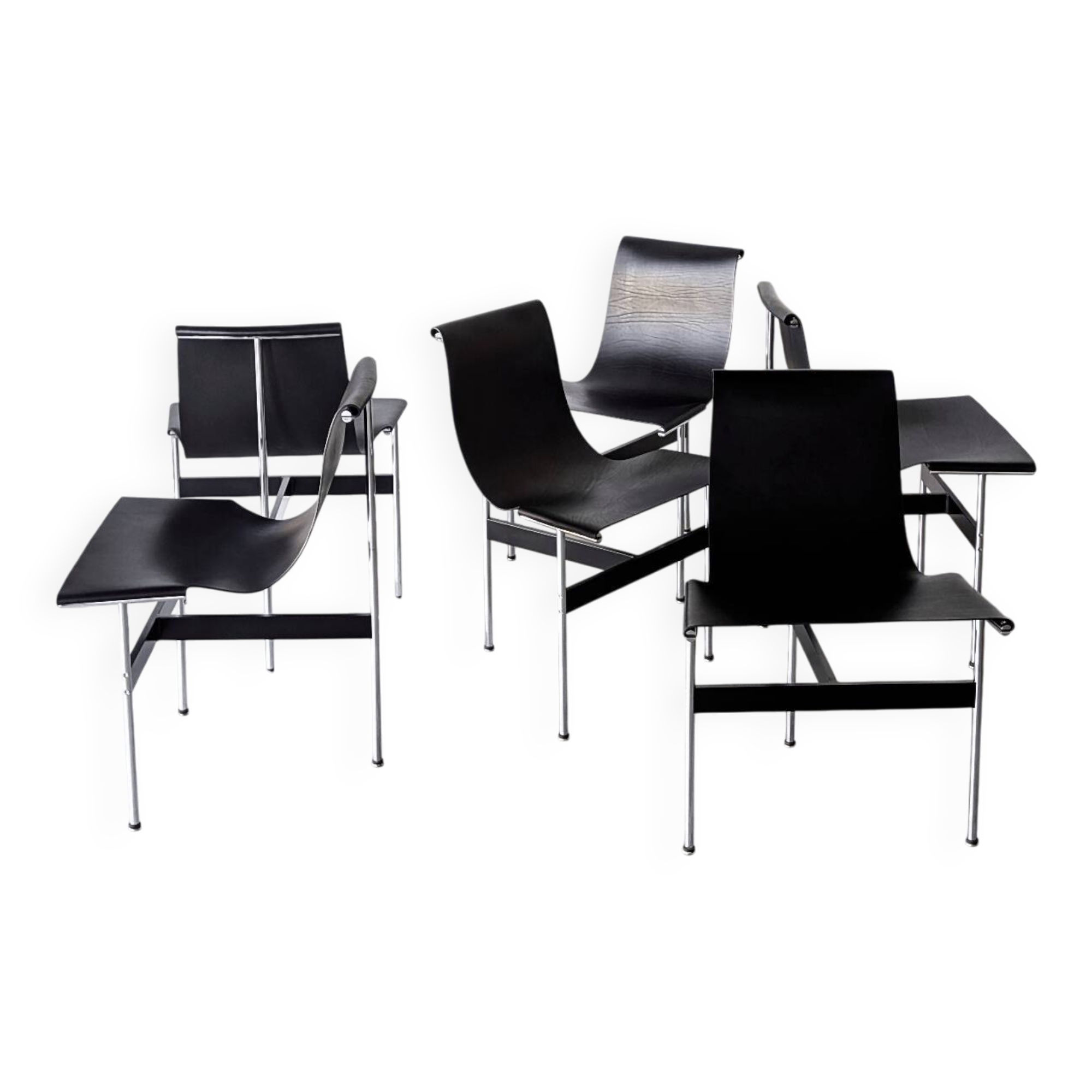 6 vintage 3LC T Chairs, W. Katavolos edition Laverne Int. 1952