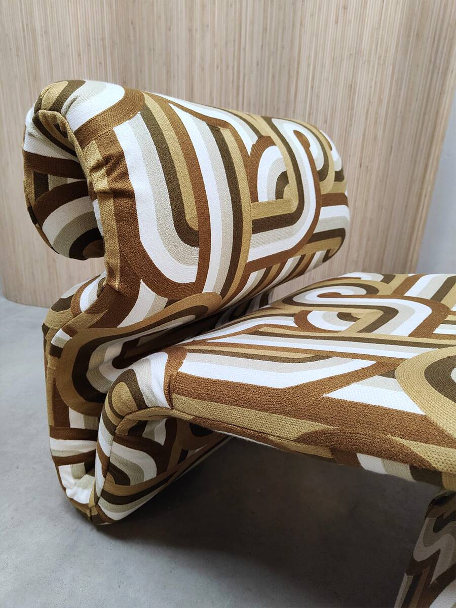 Swedish design Etcetera easy chair vintage Jan Ekselius 1970 'Geometric'