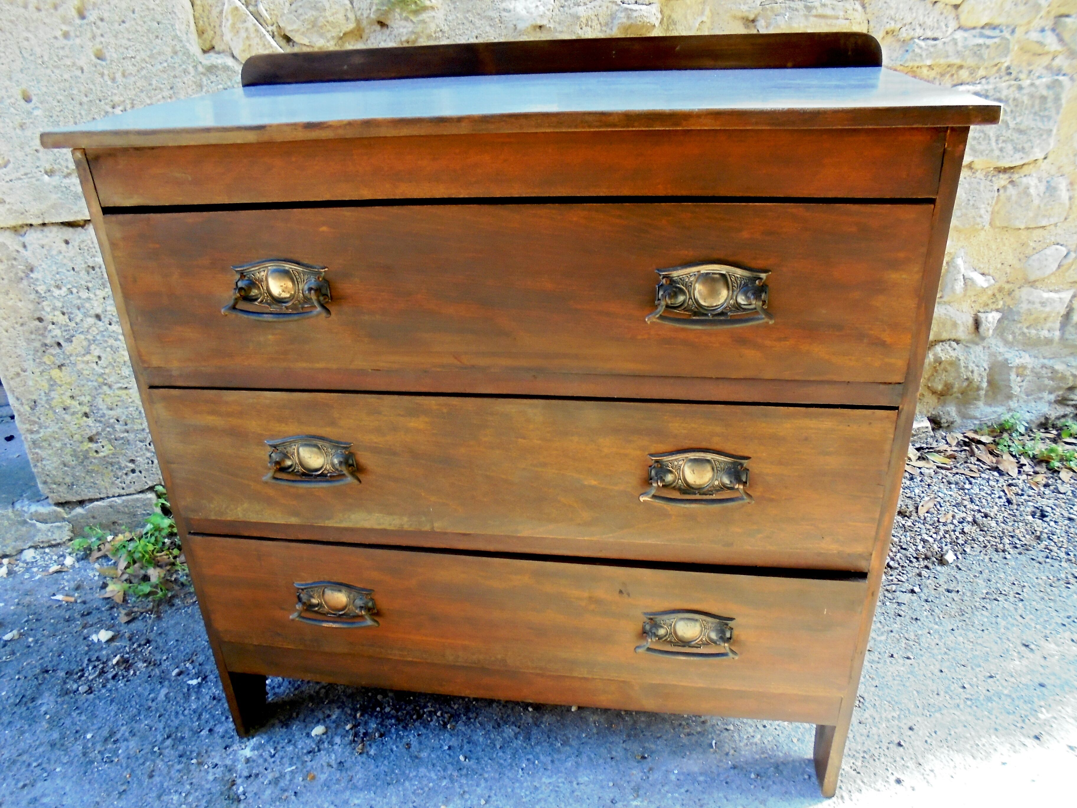 Wood grey tray dresser