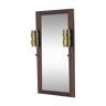 Palisandre mirror and pair of brass appliques by Hans Agne Jakobsson, Suede 1960