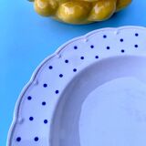 Set of 6 blue polka dot soup plates Boch Frères